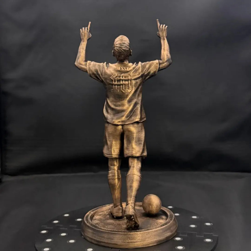 Lionel Messi Resin Action Figure – PG Edition | Premium Football Player Showpiece for Fans, Kids & Collectors | Bronze Finish Sports Collectible for Home & Office Décor