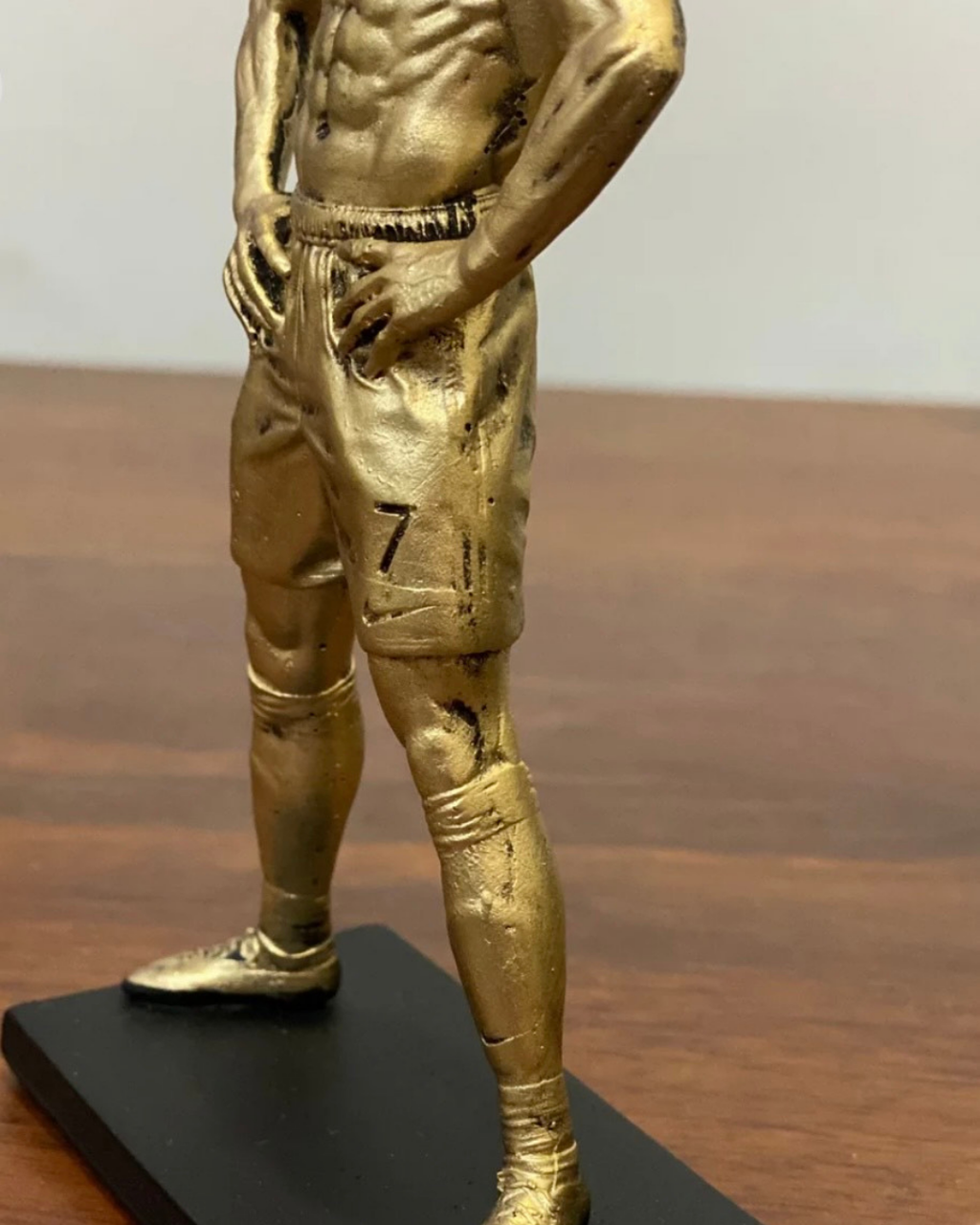 Cristiano Ronaldo Resin Action Figure – PG Edition | Premium Football Player Showpiece for Fans, Kids & Collectors | Bronze Finish Sports Collectible for Home & Office Décor
