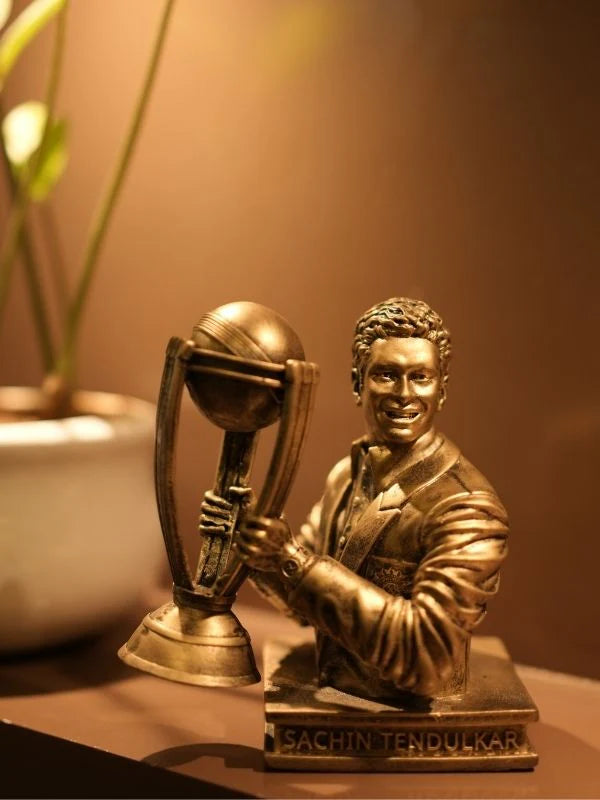 Cricket Legend Sachin With World Cup Premium Figurine